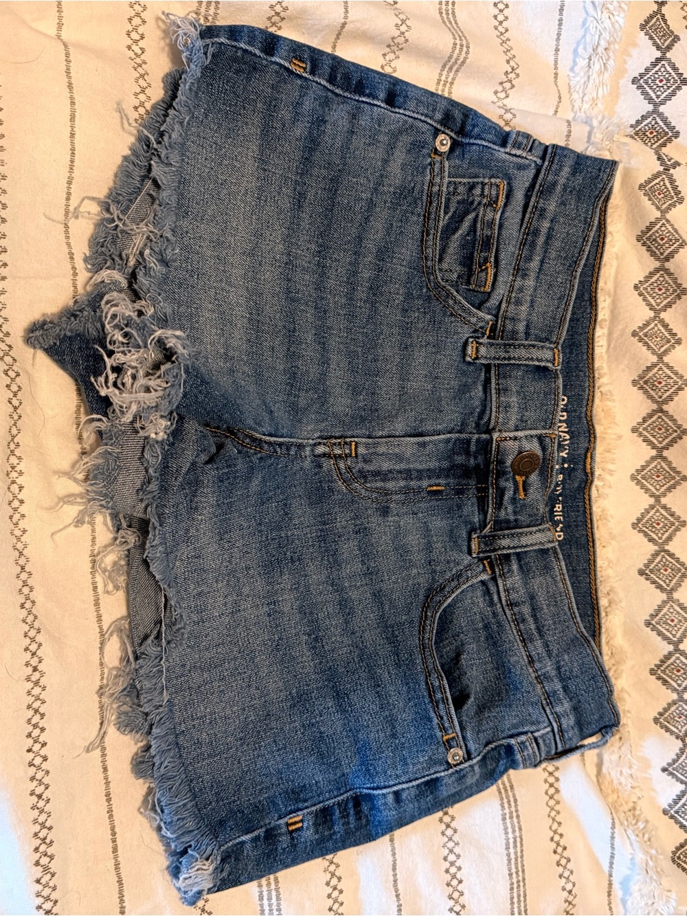 Old Navy Blue Distressed Frayed Hem Denim Shorts
